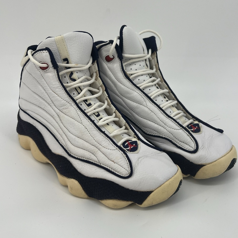 Vintage Air Jordan Jumpman Pro Strong - White & Navy Blue - 136006‑131 - No Box